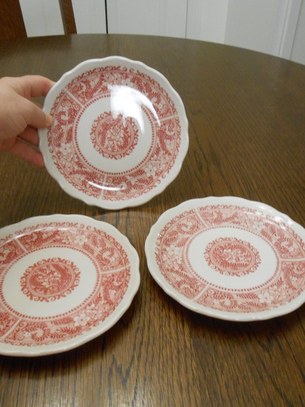 3 Syracuse China Strawberry Hill Dessert Plates